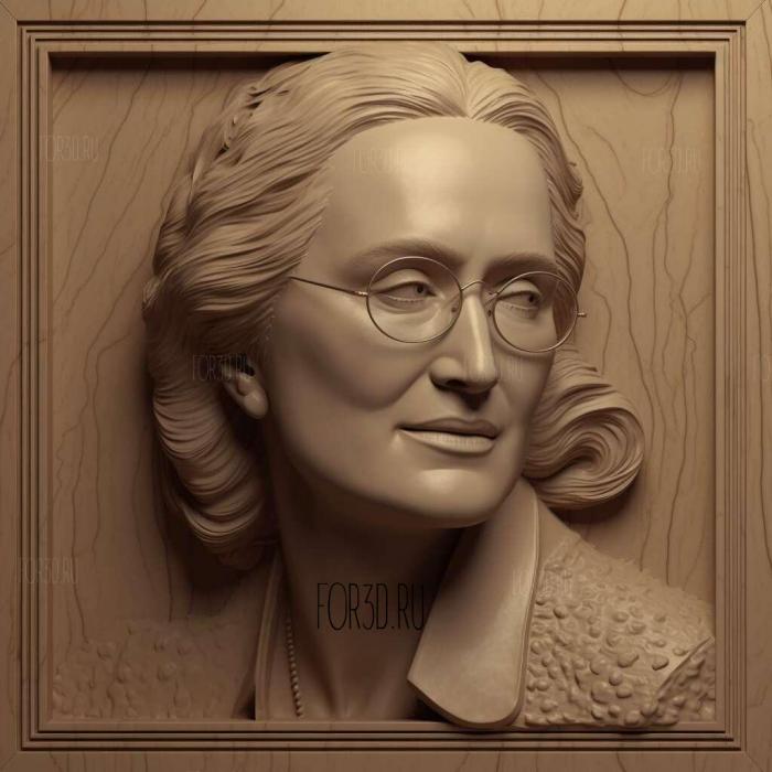 Meryl Streep 1 stl model for CNC